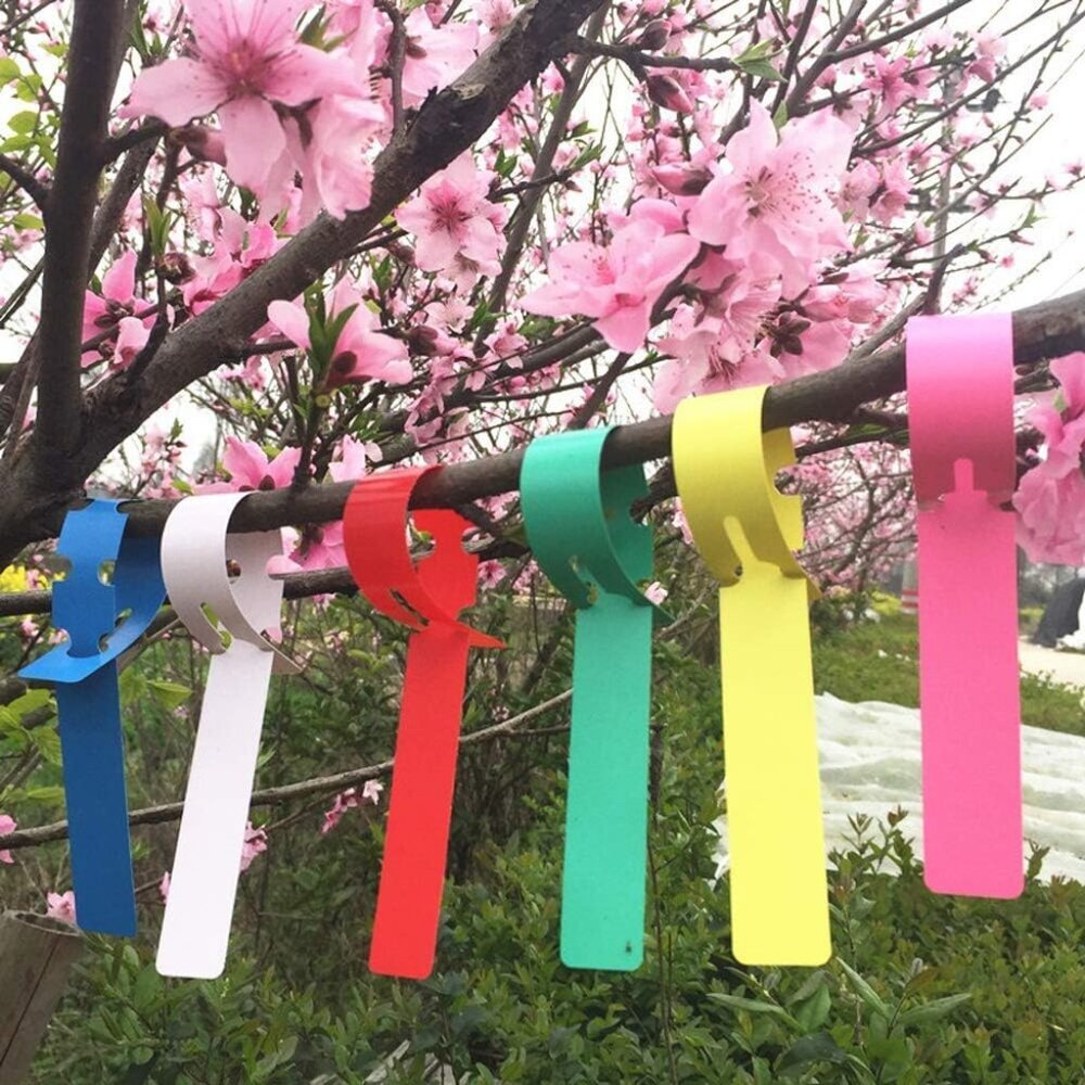 120Pcs 6 Colors Plastic Plant Labels Wrap Around Tree Tags Markers, Adjustable N